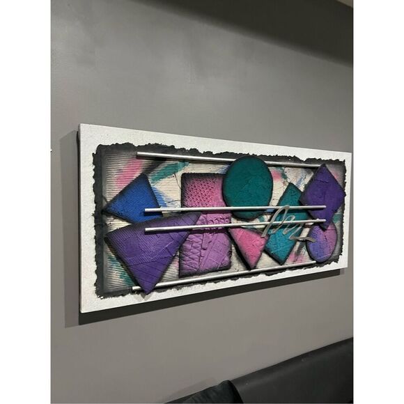 Postmodern 3D Mixed Media Art – “Graphics V” by M. Spillers (Circa 80s/90s) - Picture 2 of 10